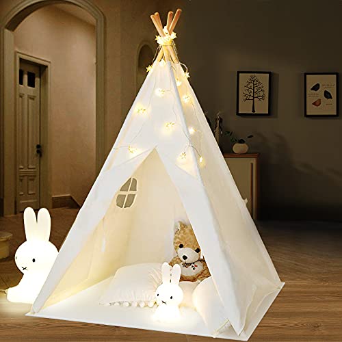 IREENUO Tipi Zelt für Kinder mit Lichterkette