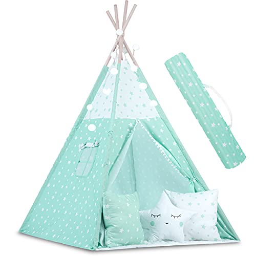 Ricokids Tipi Zelt für Kinder Indianer Spiel-Zelt Baumwolle Kinderzelt