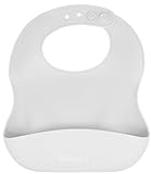 Kindsgut Silikonlätzchen, mit Auffangschale für Babys und Kleinkinder, dezente und moderne Farben, frei von BPA, Hellgrau