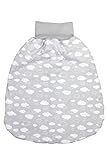TupTam Baby Unisex Strampelsack mit breitem Bund Wattiert, Farbe: Wolken Grau, Größe: 6-12 Monate