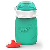 MINI Squeasy Snacker - Wiederverwendbares Quetschie aus Silikon, 100ml, Quetschbeutel zum selbst befüllen, BPA-frei (Aqua)