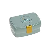 LÄSSIG Kinder Lunchbox Brotdose mit herausnehmbarer Unterteilung, BPA-frei/Adventure Bus, mint