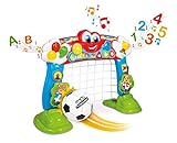 Clementoni 69468 Interaktives Fußballtor, 2in1 Spielzeug für Kinder, Ballspiel für Motorik und Spracherwerb, ideal als Geschenk, für Kleinkinder ab 18 Monaten