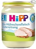 HiPP Bio-Hühnchenfleisch-Zubereitung, 6er Pack (6 x 125 g)