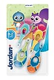 Jordan® Step 1 Baby Toothbrush, 0-2 Years The Original Toddler Toothbrush with Extra Soft Bristles and Soft Teething Ring, Rubbers and Easy Grip Pack of 4 Units, Mehrfarbig