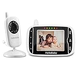 HelloBaby Babyphone mit Kamera HB32 3.2' Digital Funk TFT LCD Drahtloser Video baby Monitor mit Digitalkamera, Nachtsicht-Temperaturüberwachung u. 2 Weise Talkback System Weiß
