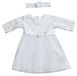 deine-Brautmode Kleid Babykleid Taufkleid Festkleid Mädchen Baby Taufe Spitze weiß, Romy 74