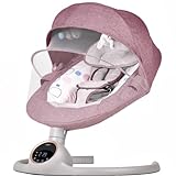 BEBE2LUXE ALPHA Babywippe, Elektrische Babyschaukel mit Musik, Nutzbar ab der Geburt bis ca. 6 Monaten, 0-9 kg, Bluetooth-Touchscreen/Fernbedienung
