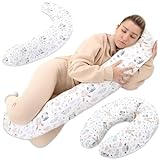 Totsy Baby Stillkissen XXL Seitenschläferkissen Baumwolle - Pregnancy Pillow Schwangerschaftskissen Lagerungskissen Erwachsene 165x70 cm Eulen