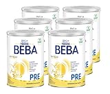 BEBA Nestlé BEBA Pre Anfangsmilch, Anfangsnahrung von Geburt an, 6er Pack (6 x 800g)