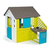 Smoby 810711 – Pretty Haus - Spielhaus für Kinder für drinnen und draußen, mit Küche und Küchenspielzeug (17 teilig), Gartenhaus für Jungen und Mädchen ab 2 Jahren
