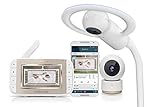 Motorola Baby MBP944 Halo+ Over-the-Crib Wifi Videomonitor mit 4,3-Zoll-Handheld-Elterngerät und WLAN-Hubble-App für Smartphones und Tablets - Weiß