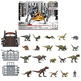Jurassic World Adventskalender für Kinder mit Überraschungen für 24 Tage, enthält diverse Dinosaurier Figuren und Kampf Arena, Spielzeug ab 3 Jahre, HHW24