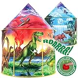 W&O Dinosaurier Spielzelt mit tollen Dinogeräuschen - Pop-Up - Kinderzelt für Drinnen und Draußen, Spielhaus für das Kinderzimmer, für Mädchen und Jungen, Kinder Zelt