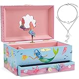 Jewelkeeper - Nixenspieldose und Schmuckset für kleine Mädchen - 3 Meerjungfrauengeschenke für Mädchen