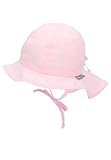 Sterntaler Sonnenhut - Mädchen Sommerhut - UV-Schutz 50+ Mütze mit breiter Krempe und Größenregulierung - Nackenschutz - Bindebänder - Baby Kinder Kopfbedeckung aus Popeline (Bio) - puderrosa,Größe 47