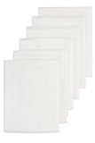 Meyco Baby Mullwindeln 6er Pack - 70x70cm - Musselin Spucktücher - 100 % weiche Baumwolle - Oeko Tex zertifiziert - saugfähig, hautfreundlich & atmungsaktiv - Uni - Weiß