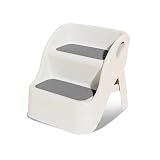 Balakaka Tritthocker Kinder, Kippschutz Lernturm ab 1Jahre, 2-Stufen Hocker Kinder mit Handhaben Klappbar Rutschfester Toilettenhocker Leiter 28cm für Badezimmer, Wohnzimmer, Küche und Toilette