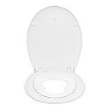 WOLTU Toilettensitz mit Kindersitz, Softclose Absenkautomatik, Fix-Clip Schnellbefestigung, Toilettendeckel Ovaler WC Sitz aus Kunststoff