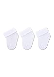 Sterntaler Erstlingssocken 3er Pack uni - weiche Baby Socken mit Umschlag - hautsympathische Neugeborenen Socken mit hohem Baumwollanteil - Unisex Strümpfe einfarbig, weiß, 0-4 Monate