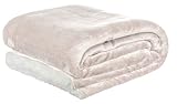 Brandsseller Fleecedecke 100x150 cm – Kuschelige Sofadecke/Couchdecke aus Fleece & Sherpa – Flauschige Wohndecke – Weich & zweiseitig, auch als Babydecke geeignet - Hellgrau/Weiß