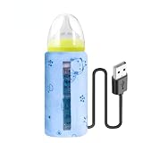 TSQZE Usb Babyflaschenwärmer Milcherwärmer Baby, Tragbarer Babykostwärmer Unterwegs Heizung Flaschenwärmer, Babyflasche Warmhalten Unterwegs Milchflaschen Wärmer Für Outdoor Reisen Picknick (Blau)