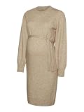 MAMALICIOUS Damen Mlnewanne L/S Abk Knit A. Noos Dress, Natural Melange, M EU