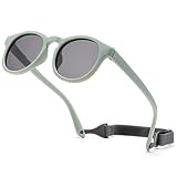 iNszkoos Polarisierte Baby Sonnenbrillen mit Riemen Verstellbar für Kleinkinder 0-36 Monate, Outdoor UV400 Schutz Weicher Silikonrahmen Sport Baby Sonnenbrille für Neugeborene Kinder Jungen Mädchen