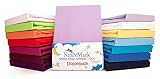 2er Sparpack Kinder Spannbettlaken Jersey 100% Baumwolle für Kinderbettmatratzen ÖKO Tex Geprüft- Gr. 70 x 140 cm, Flieder / Lavender