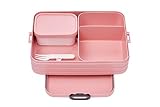 Mepal - Bento Lunchbox Take A Break Large - Brotdose mit Bento-Box - Meal Prep Box für Sandwiches, Kleine Snacks & Reste - Snack & Mittagessen - Essensbox mit Fächern - 1500 ml - Nordic Pink