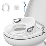 DEANIC Toilettensitz Kinder, WC Sitz Kinder Mit Spritzschutz , Baby Sitz Anti-Rutsch Polster Kloaufsatz, Toilettentrainer Grau, 32 x 30 x 15.5 cm