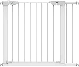 VOUNOT Treppenschutzgitter 76–96cm, ohne Bohren, Türschutzgitter für Kinder, Hunde und Katzen, Auto-Close Treppengitter, Magnetverschluss, 90° Stop, Weiß