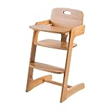 roba Treppenhochstuhl Kid Up - Essbrett abnehmbar - Mitwachsender Hochstuhl für Babys und Kinder - mit 3 Punkte Gurt - Holz natur