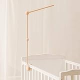Mamimami Home Mobile Halterung Holz für Babybett,Mobile Baby Halterung Wickeltisch Drehbar für Windspiele hängende Bettglocke Kinderbett DIY Deko-Artikel Geburt Geschenk