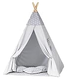 TIPOO Tipi Zelt kinderzelt für drinnen und Tipi Zelt Outdoor Tippi kinderzelt mädchen Junge Spielzelt Kinder mit Matte und Kissen modisches Kinderzimmer