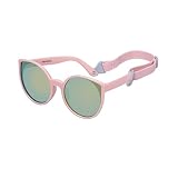 PIKACOOL Katzenauge Baby Sonnenbrille mit Gurt UV400-Schutz, Geeignet für Jungen und Mädchen im Alter von 0-2 Jahren, Weiß, Rosa, XS, BCTPE-2020-005
