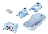 Disney Micky Maus 5er Set Badewanne + Töpfchen + WC Aufsatz + Hocker + Windeleimer Neu