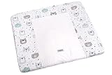FlyIdeas 2 Stück Universal-Wickelauflagen für Babys, 75 x 85 cm – elastisches Bettlaken aus Bambus-Frottee-Stoff, zertifiziert, wasserdicht, dick und sehr saugfähig