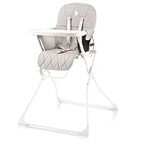 Kompakter Hochstuhl für Babys, Verstellbar und Klappbar - Kinderstuhl mit Tisch, Abnehmbares BPA-freies Tablett, Schicker Hochsitz mit Komfortpolster - Babystuhl mit 5-Punkt Gurt