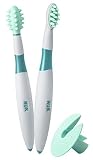NUK Baby Zahnbürste Lernset |Putzlernstift und Putztrainer inkl. Schutzring | optimale Vorbereitung aufs Zähneputzen | BPA-frei | 2 Stück