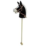 Sweety Toys 5093 Steckenpferd BLACKY super-süss ,Farbe schwarz mit weißer Mähne -sehr edel- mit Funktion.