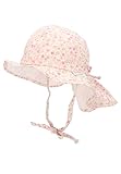 Sterntaler Baby Mädchen Flapper Baby Sonnenhut Fleur Hut - Sonnenhut, Sommerhut, Babymütze mit Bindebändern und Nackenschutz - waschbar - rosa, 43