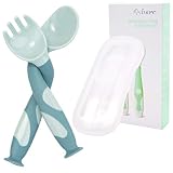 Baby Utensilien Löffel Gabel Set Mit Reise Sicher Kleinkind Babys Kinder FüTterung Schulung Einfacher Griff HitzebestäNdig Biegsamen Weich Perfekte Selbst Lernen(1 Löffel 1 Gabel)