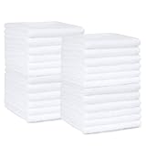 Amazon Basics Waschlappen Set, 100% Baumwolle Extra Saugfähig Schnelltrocknend, 30 x 30 cm, Weiß, 24er-Pack