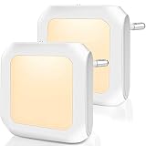 AISUO Nachtlicht Steckdose (2 Stück), mit Dämmerungssensor LED Kinder Nachtlicht, stufenlos einstellbare Helligkeit, warmweißes Licht, ideal für Treppen, Schlafzimmer, Küche und vieles mehr