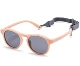 Cysocool Baby Polarisierte Sonnenbrille mit Band 0-36 Monate Kinder Jungen Mädchen Sonnenfilter UV400 Schutz Sonnenbrille Flexiblen Gummi Rahmen Neugeborene Kleinkind Sonnenbrillen