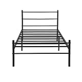 DORAFAIR Metallbett Einzelbett Jugendbett Bettrahmen Gästebett Bettgestell 90x190cm mit Lattenrost