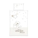 Herding Baby Best Kleinkinder-Bettwäsche-Set, Jana Lieblingsmensch Wendemotiv, Bettbezug 100 x 135 cm, Kopfkissenbezug 40 x 60 cm, Baumwolle/Renforcé