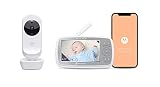 Motorola VM44 Connect - Wi-Fi Babyphone mit Kamera – 4,3 Zoll Video Baby Monitor HD Display – Motorola Nursery App - Nachtsicht, Wiegenlieder, Microfon, Raumtemperaturüberwachung - Weiß