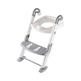 Kidskit Toilettentrainer 3in1, 3-farbig - Babytoilettentrainer - Toilettentrainer - Babyleiter - Babytreppe - Kinderwcsitz - Kindertoilettentrainer - verstellbar - weiss